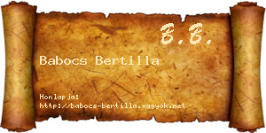 Babocs Bertilla névjegykártya